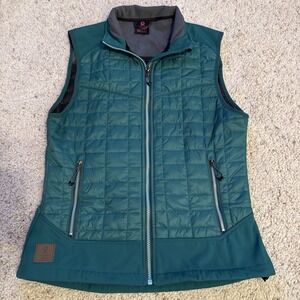 Little Donkey Andy Vest Womens XS Green Quilted Soft shell Outdoor Hiking Golf